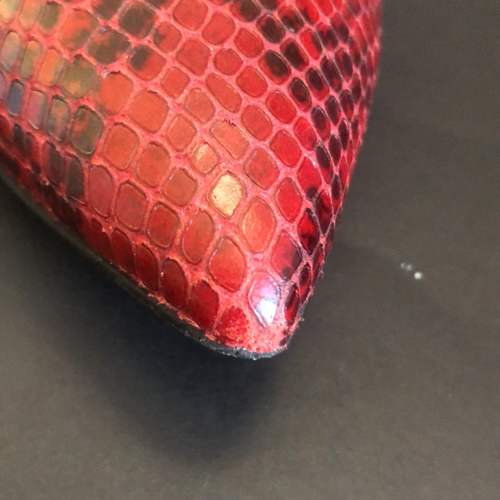 ‼️SOLD‼️L’INTERVALLE red snake skin flats, Size 6 US, Made in Spain. - Picture 6 of 13